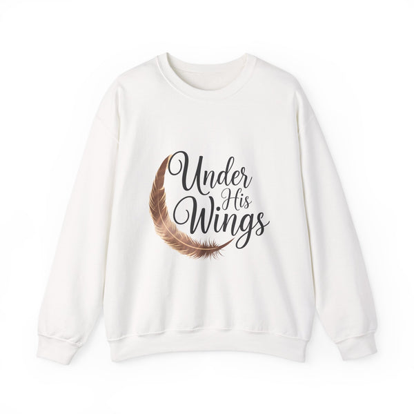 Under His Wings Sweatshirt – Inspirational Unisex Heavy Blend™ Crewneck Pullover Based on Psalm 91:4