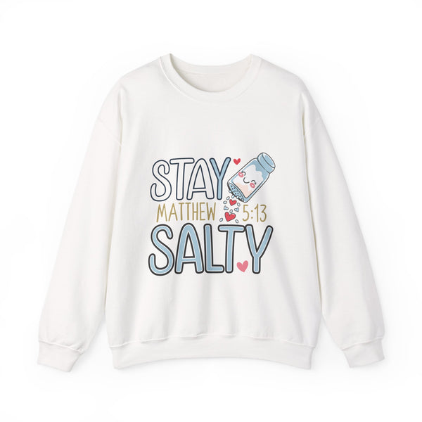 Stay Salty” Bible Verse Sweatshirt – Unisex Heavy Blend™ Crewneck Inspired by Matthew 5:13 for Bold Faith & Everyday Style