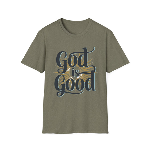 God is Good” T-Shirt – Inspirational Religious Graphic Tee, Unisex Softstyle Shirt for Faith, Hope & Everyday Blessings