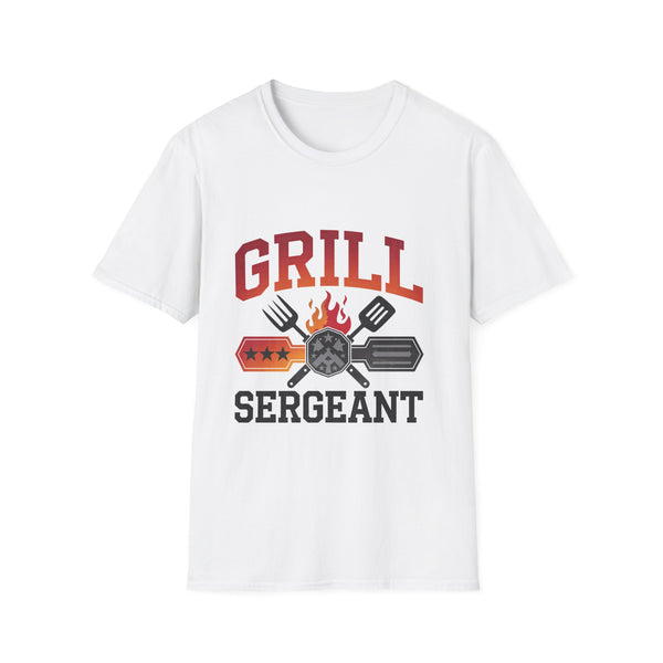 Grill Sergeant” T-Shirt – Funny BBQ Lover Graphic Tee, Unisex Softstyle Shirt for Backyard Chefs & Grill Masters