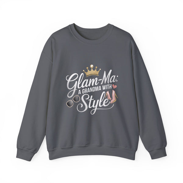 Glam-Ma Sweatshirt – Stylish Unisex Crewneck Pullover for Trendy, Fabulous Grandmothers