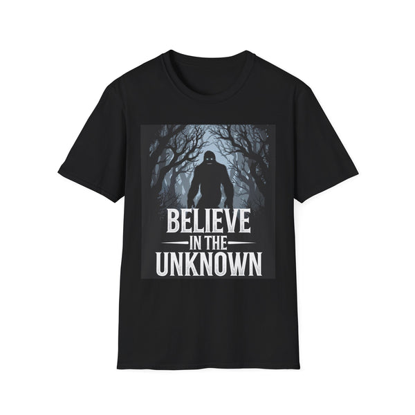 Unisex Softstyle T-Shirt - Believe in the Unknown Bigfoot Design
